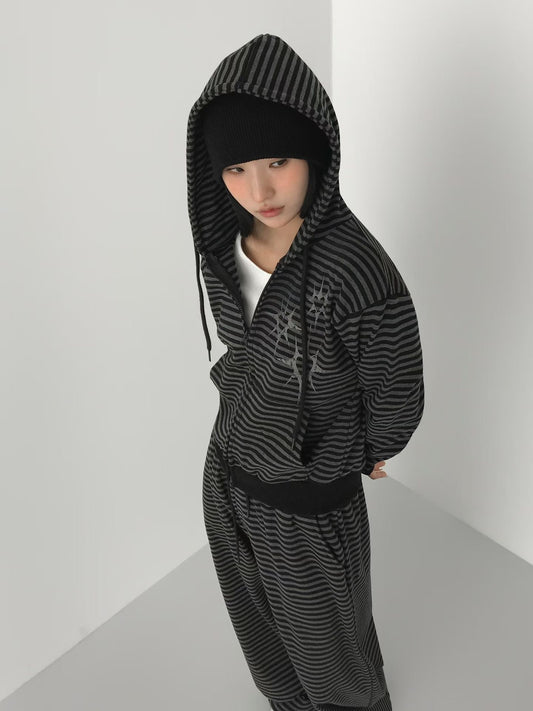 條紋印花連帽衛衣 Striped Print Hoodie