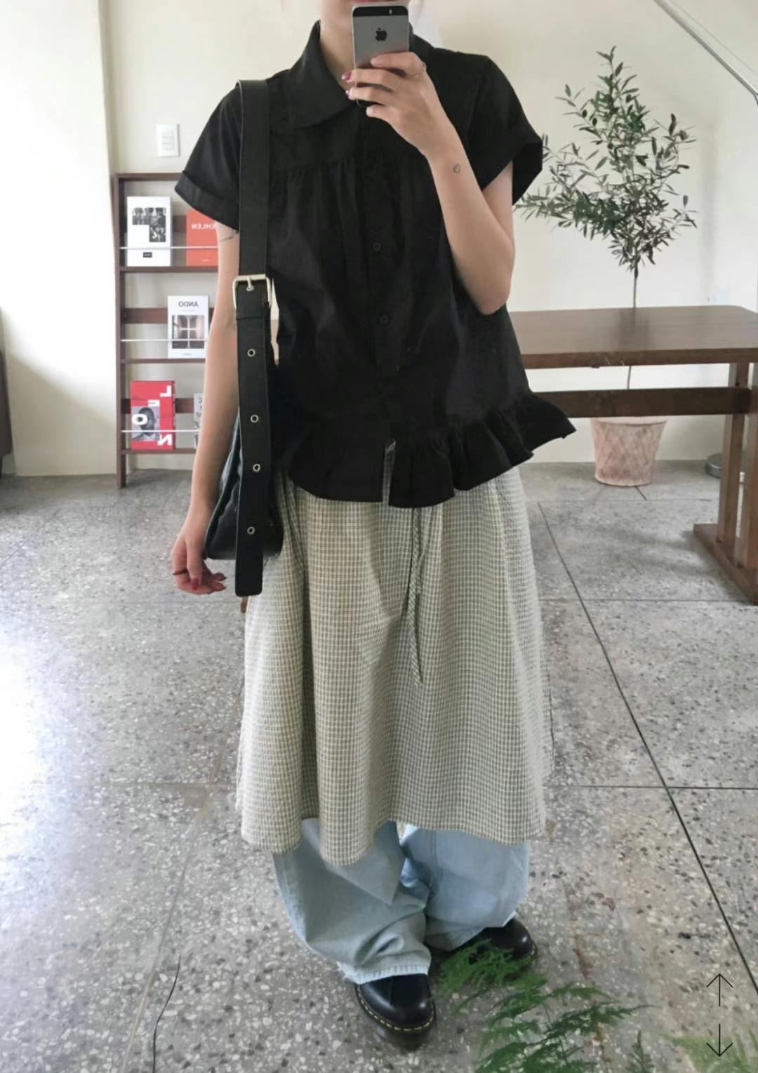 復古裙擺襯衫 Retro Peplum Shirt