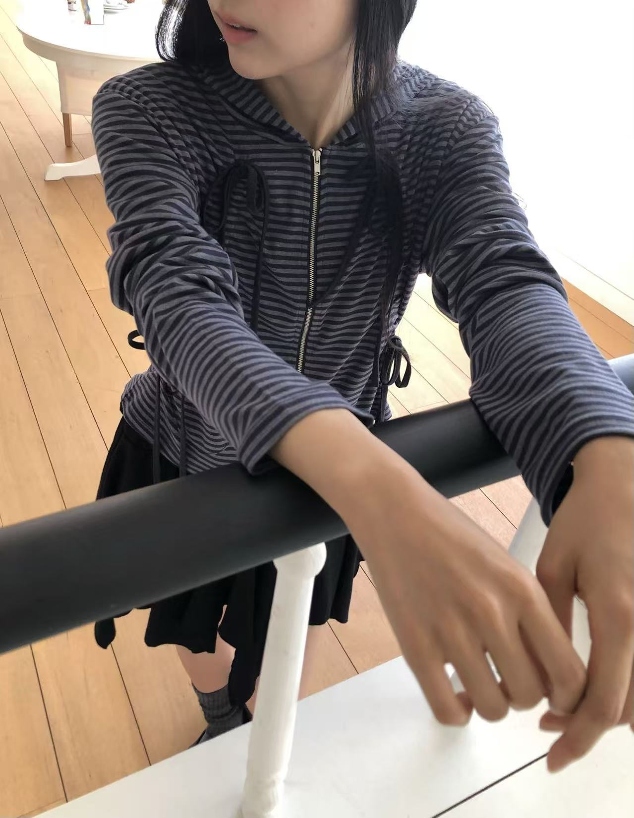 條紋蝴蝶結外套 Striped Bow-Tie Jacket