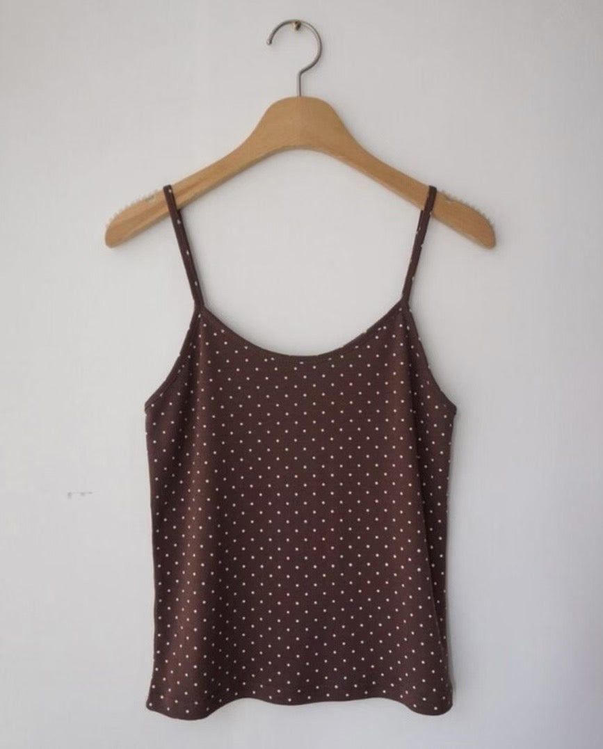 修身波點吊帶 Slim Fit Polka Dot Cami Top