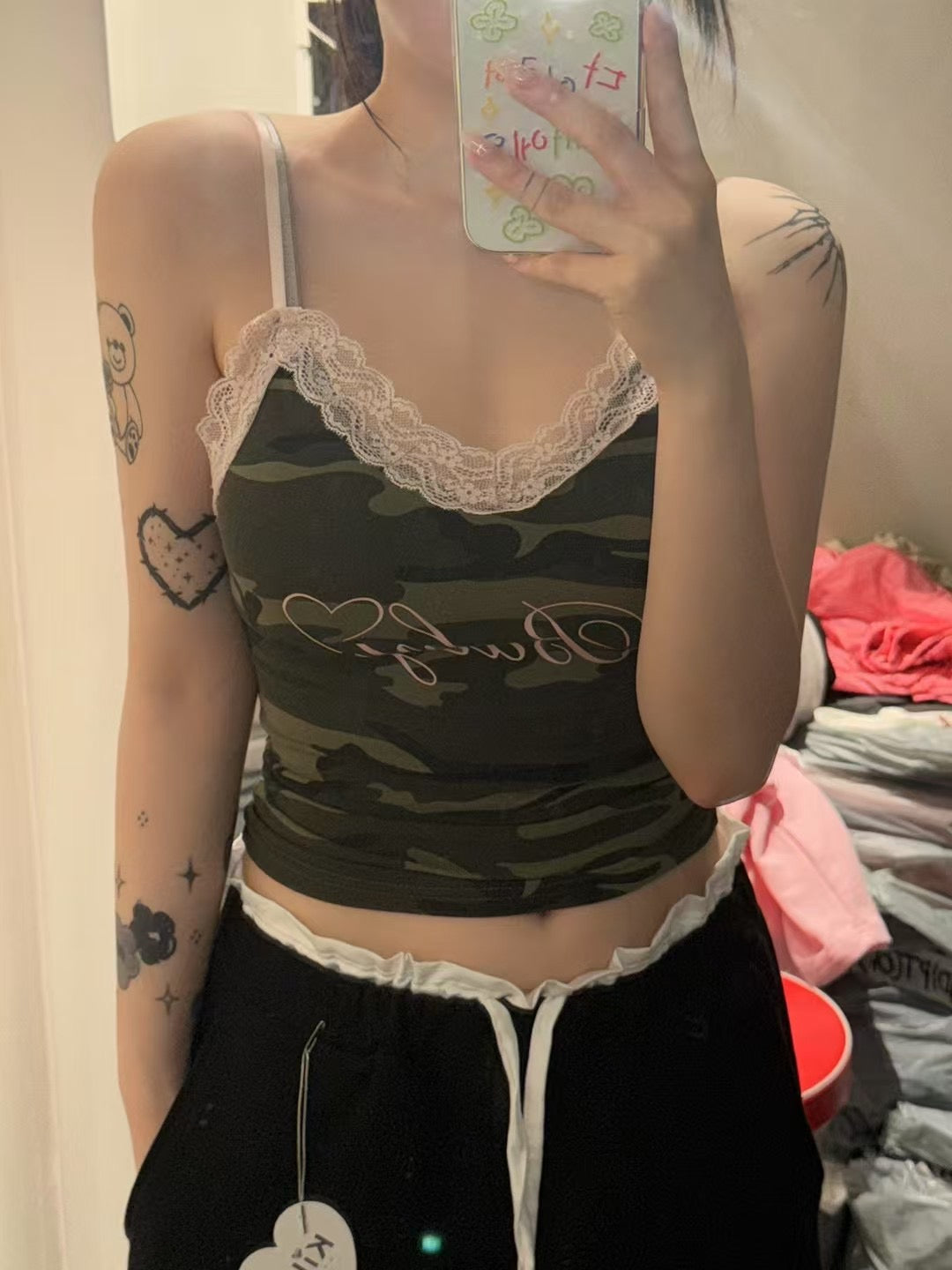 蕾絲迷彩吊帶 Lace Camouflage Cami Top