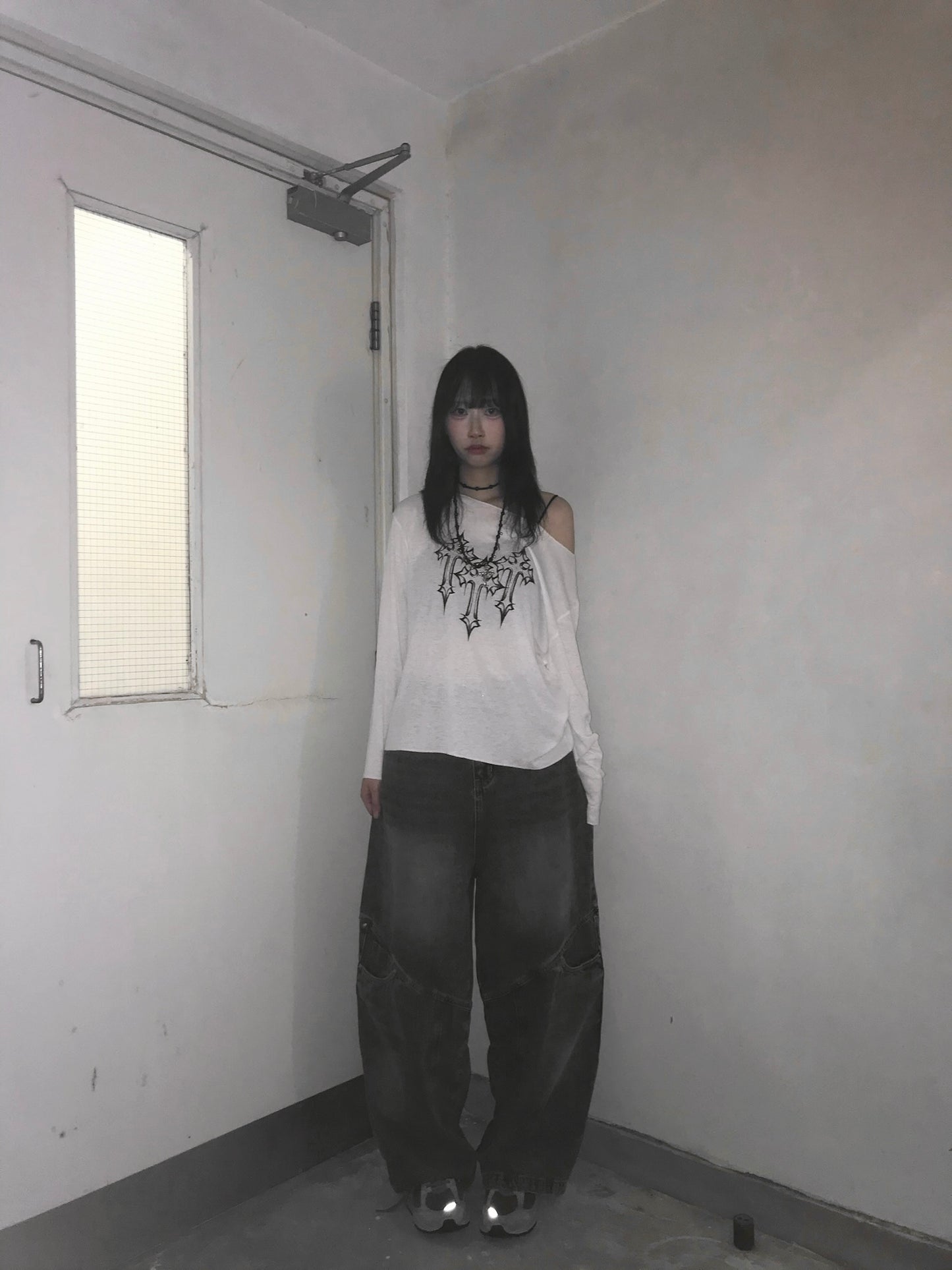 【Unisex】雙重口袋牛仔寬褲 Double Pocket Beggy Jeans
