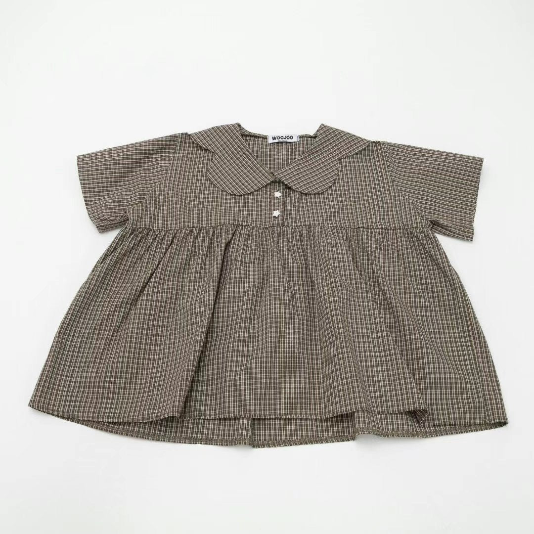 娃娃領格仔襯衫 Doll Collar Checked Shirt