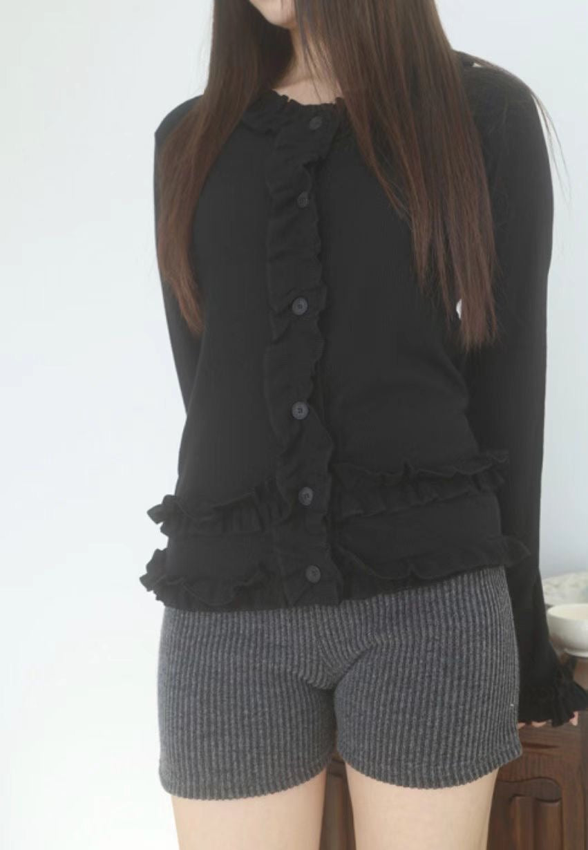 荷葉花邊針織上衣 Ruffle Lace Kint Top