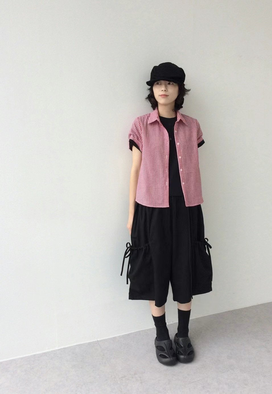 蝴蝶結綁帶中褲 Bow Tie Cropped Trousers
