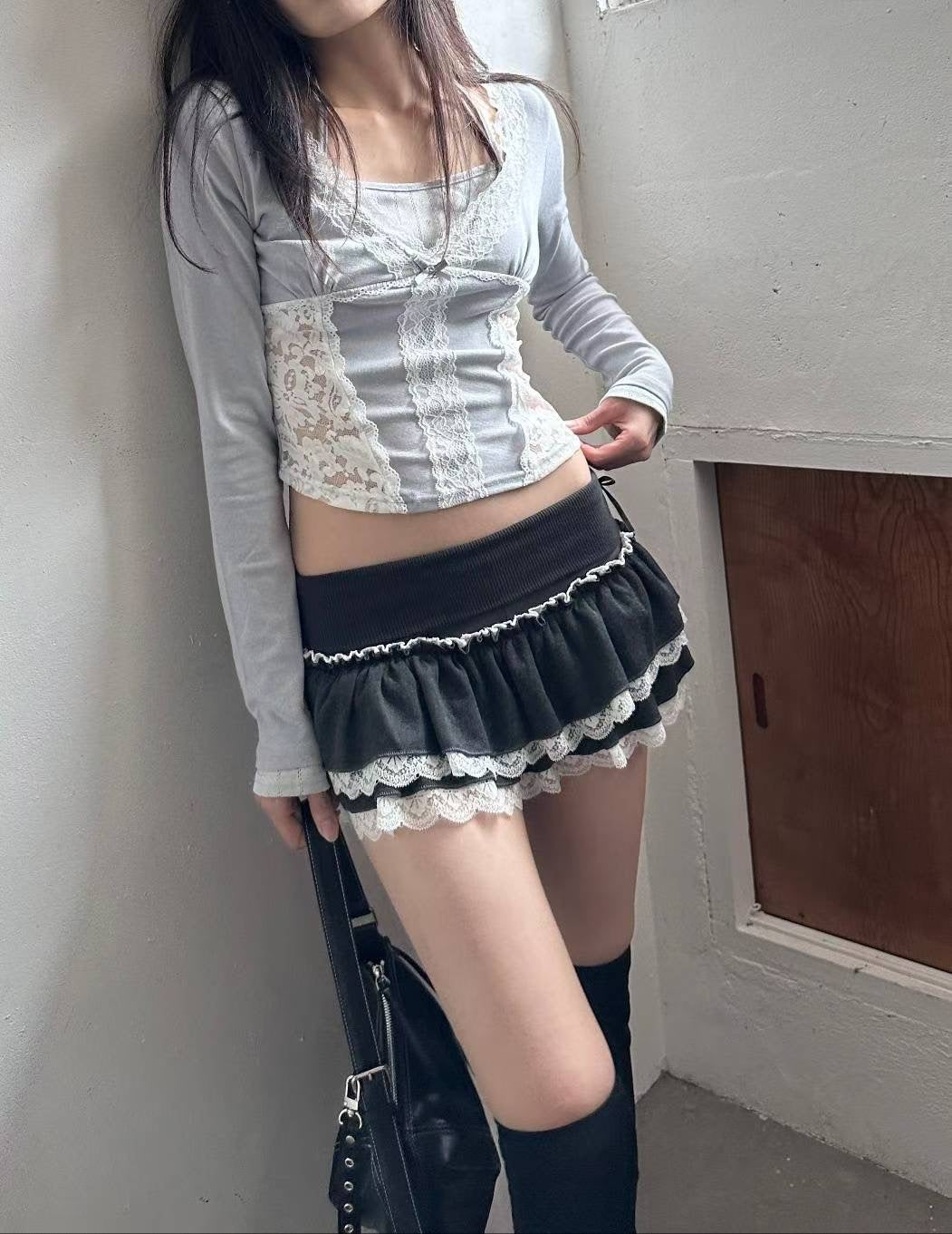 蕾絲針織蛋糕裙 Lace Knitted Cake Skirt