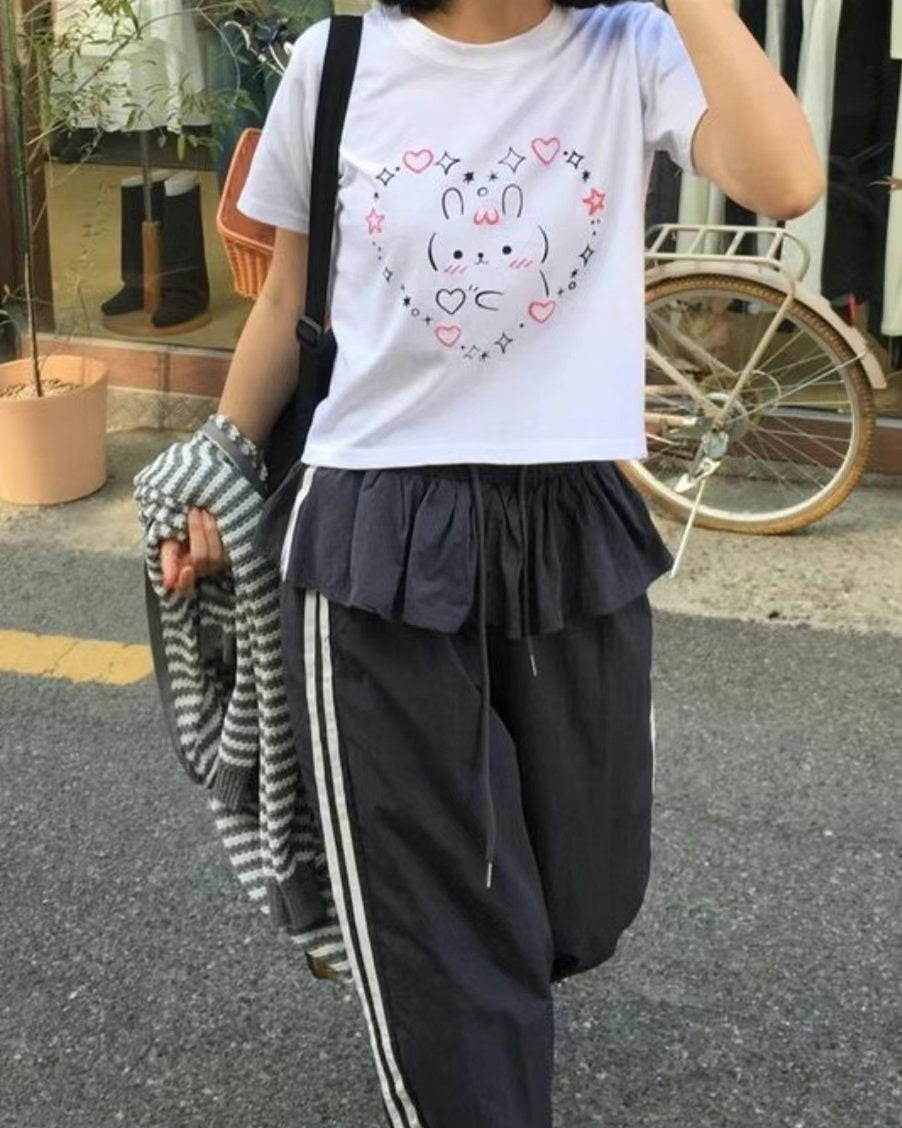 超可愛♡顏文字兔兔T-shirt Bunny Kaomoji T-shirt