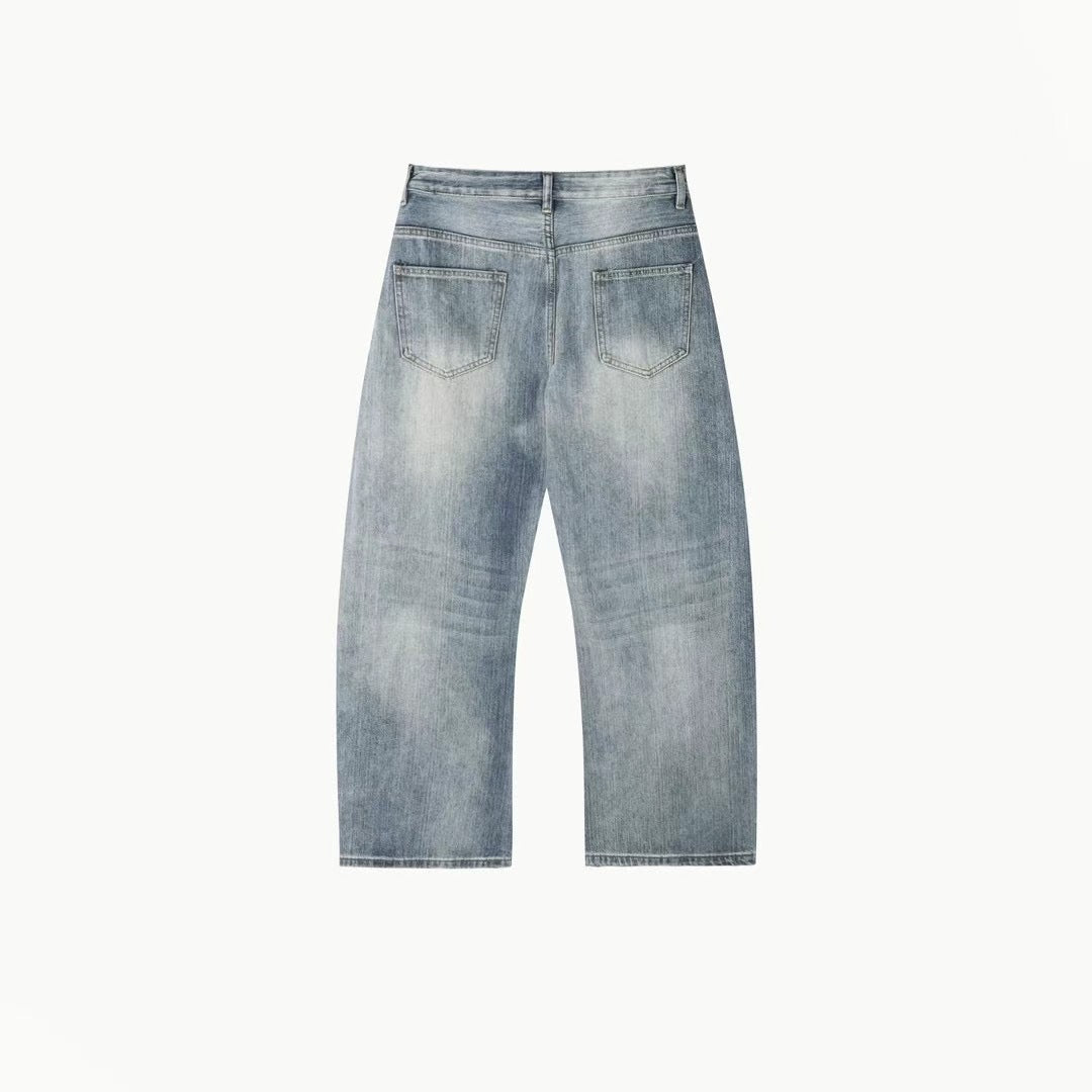 【Unisex】水洗寬鬆牛仔褲 Washed Loose Jeans