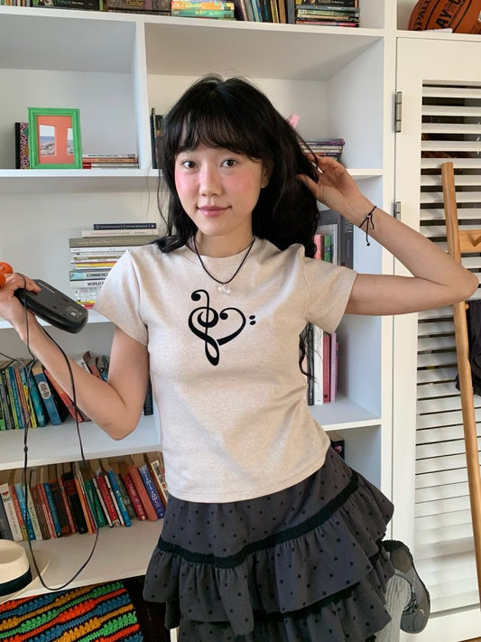 音符短袖上衣 Musical Note Short Sleeve Top