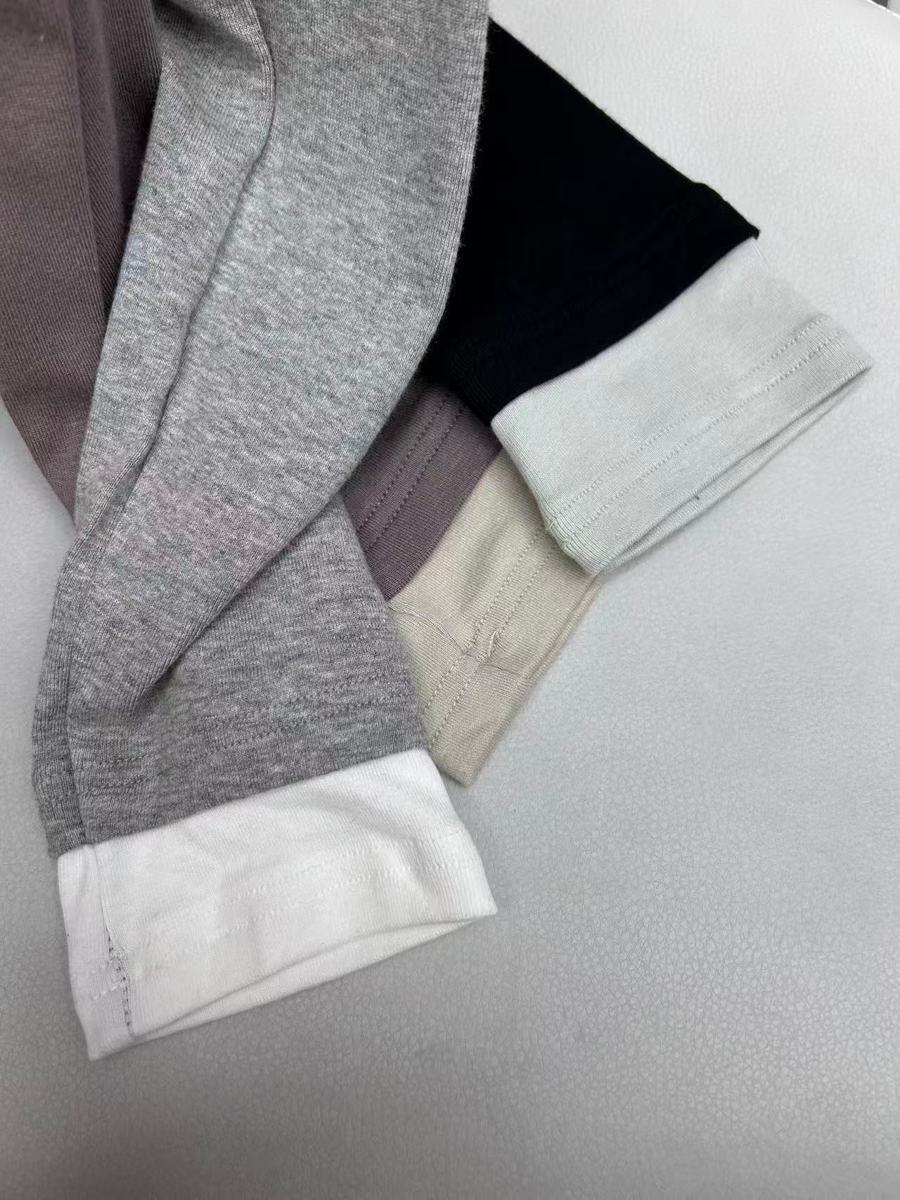 假兩件v領連帽長袖上衣 Fake Two-Piece V-Neck Hooded Long-Sleeved Top