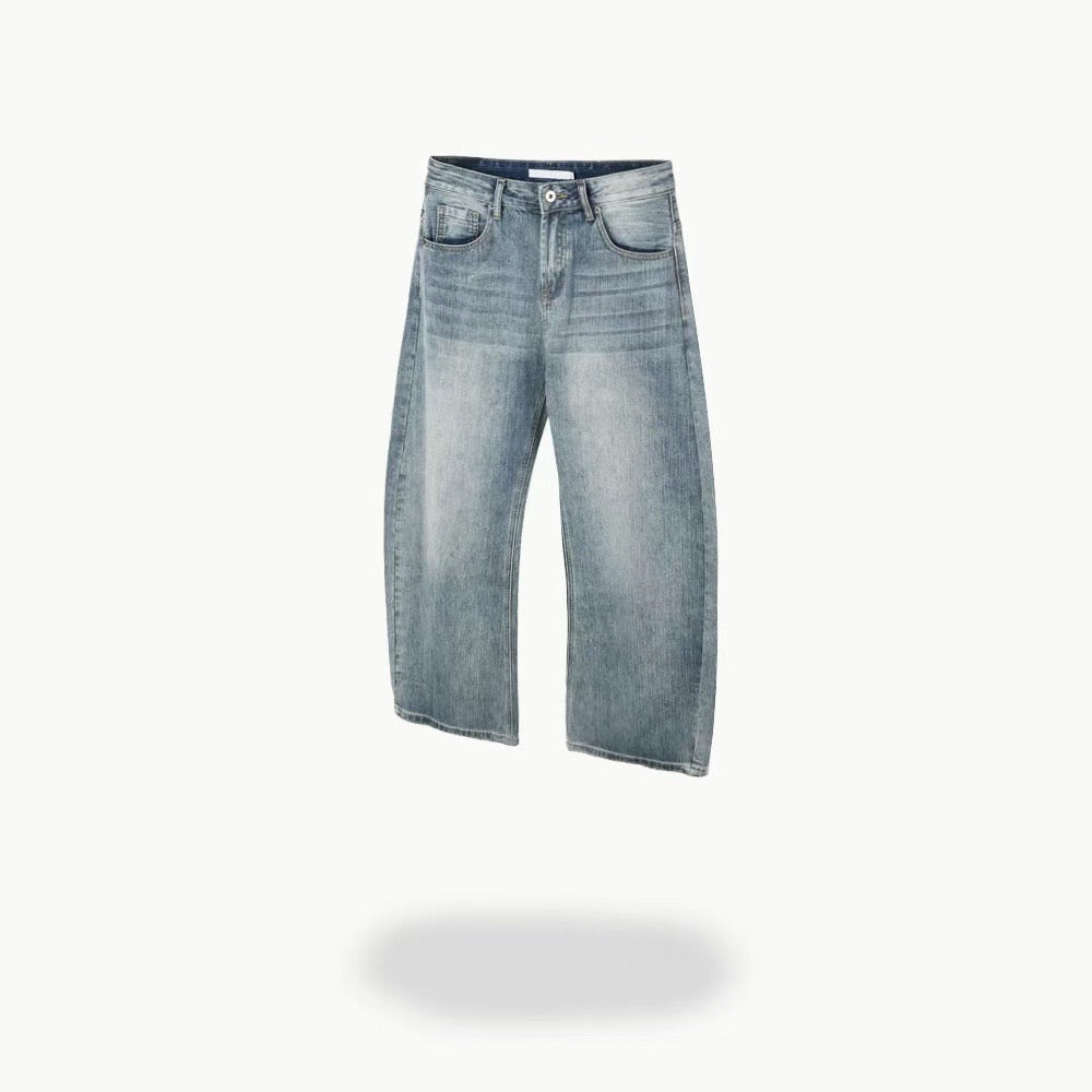 【Unisex】水洗寬鬆牛仔褲 Washed Loose Jeans
