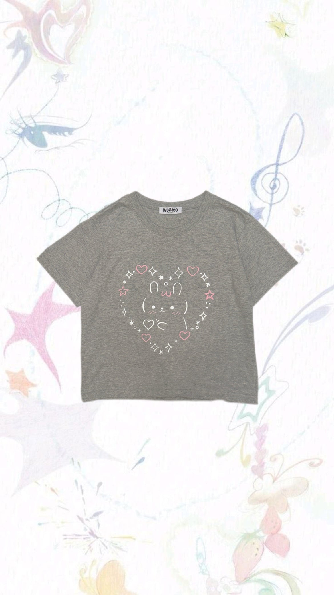 超可愛♡顏文字兔兔T-shirt Bunny Kaomoji T-shirt