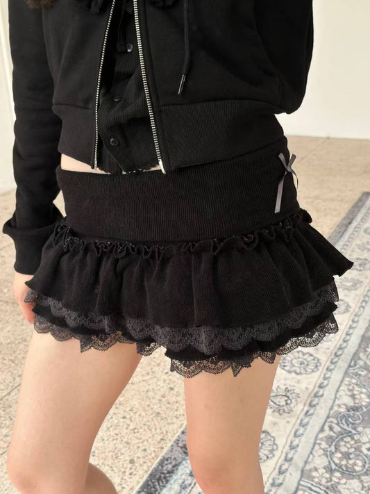 蕾絲針織蛋糕裙 Lace Knitted Cake Skirt