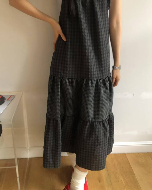 格仔吊帶連衣裙 Plaid Suspender One-piece