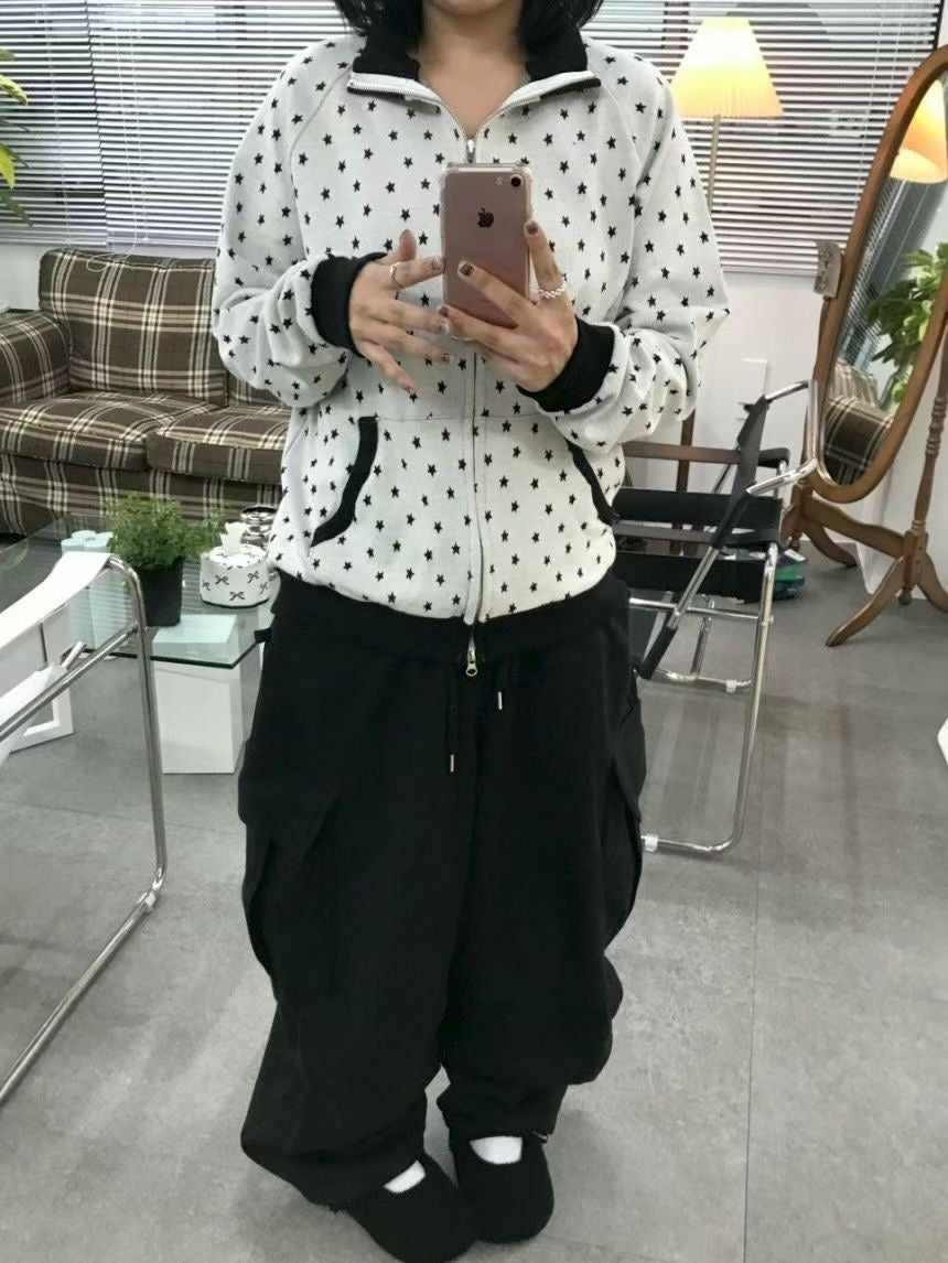 Launch Special⭐︎星星撞色插肩拉鍊外套 Star Contrast Raglan Zip-Up