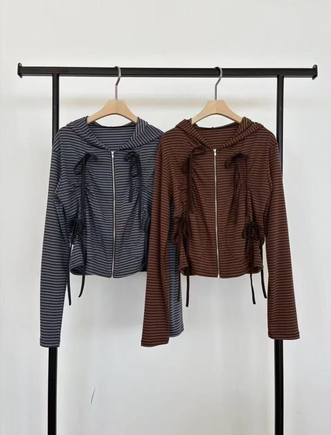 條紋蝴蝶結外套 Striped Bow-Tie Jacket