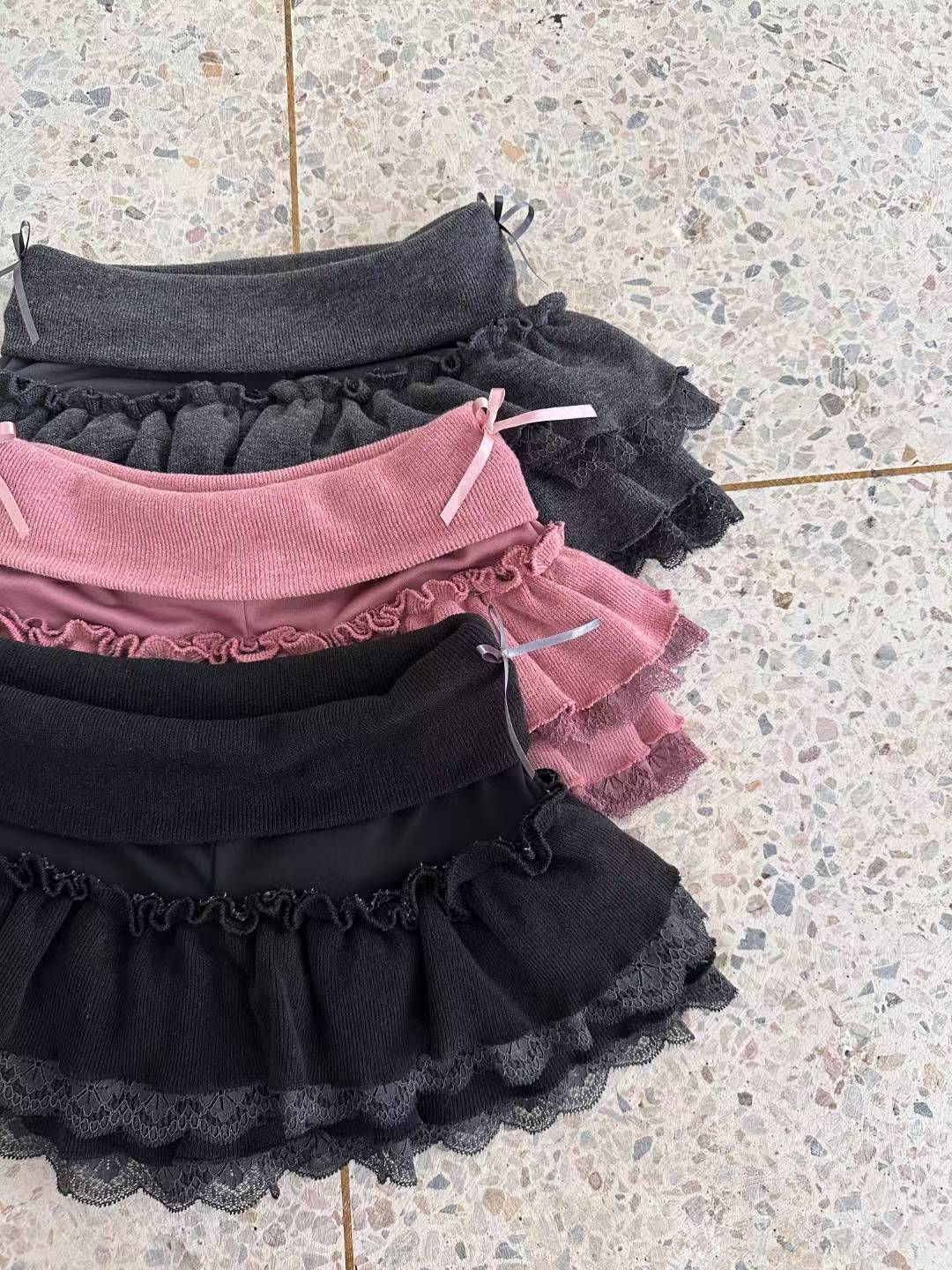 蕾絲針織蛋糕裙 Lace Knitted Cake Skirt