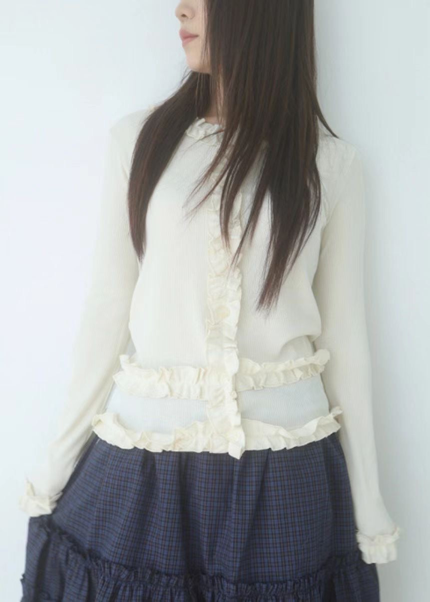 荷葉花邊針織上衣 Ruffle Lace Kint Top