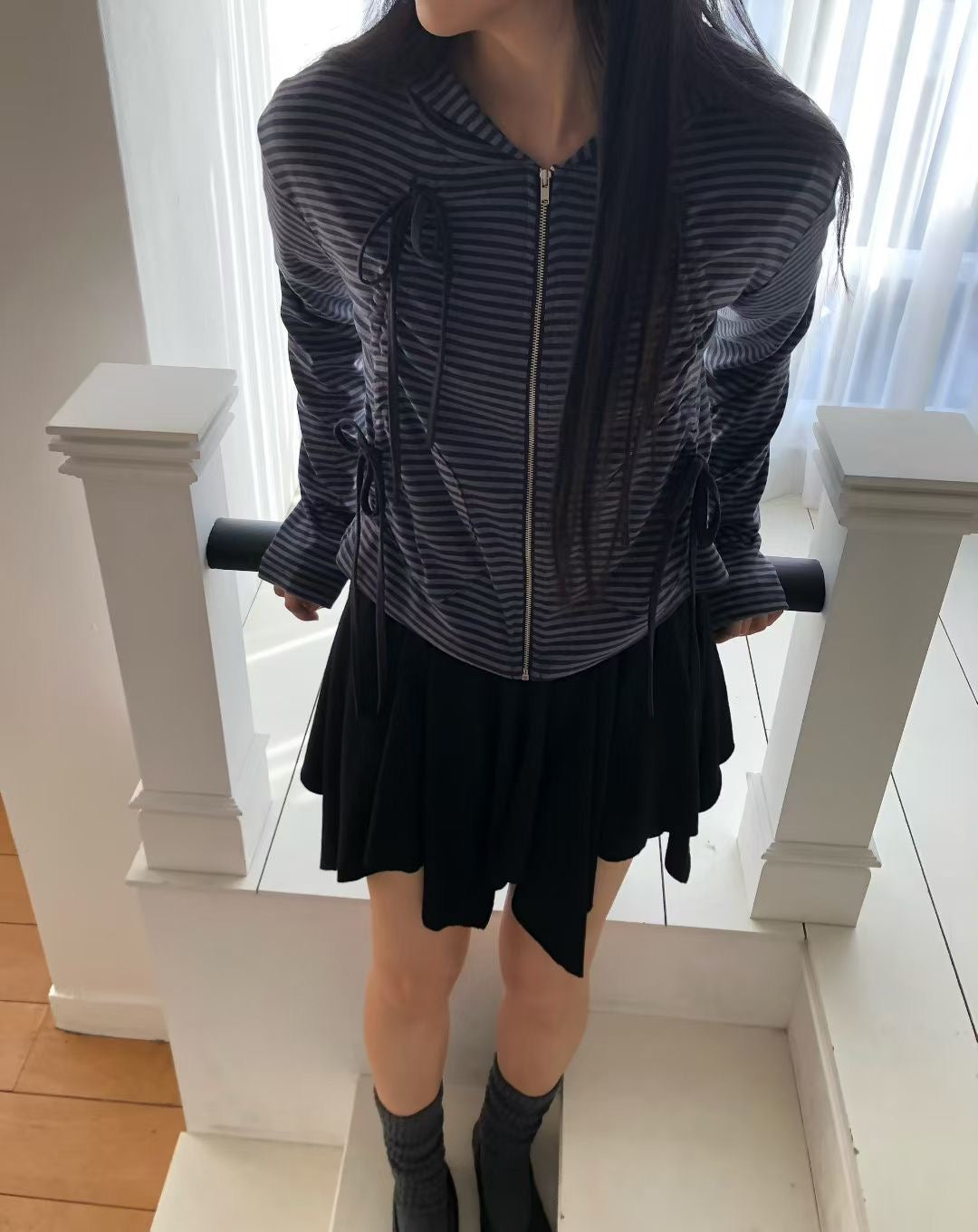 條紋蝴蝶結外套 Striped Bow-Tie Jacket
