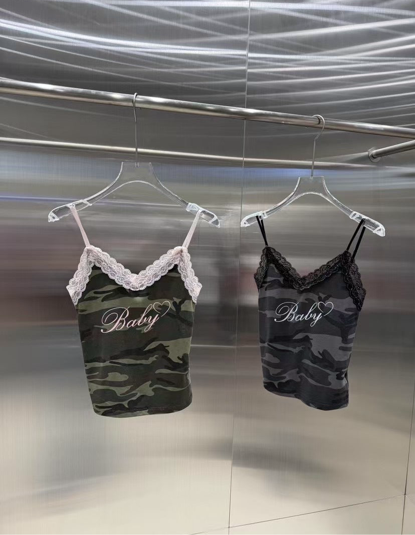 蕾絲迷彩吊帶 Lace Camouflage Cami Top