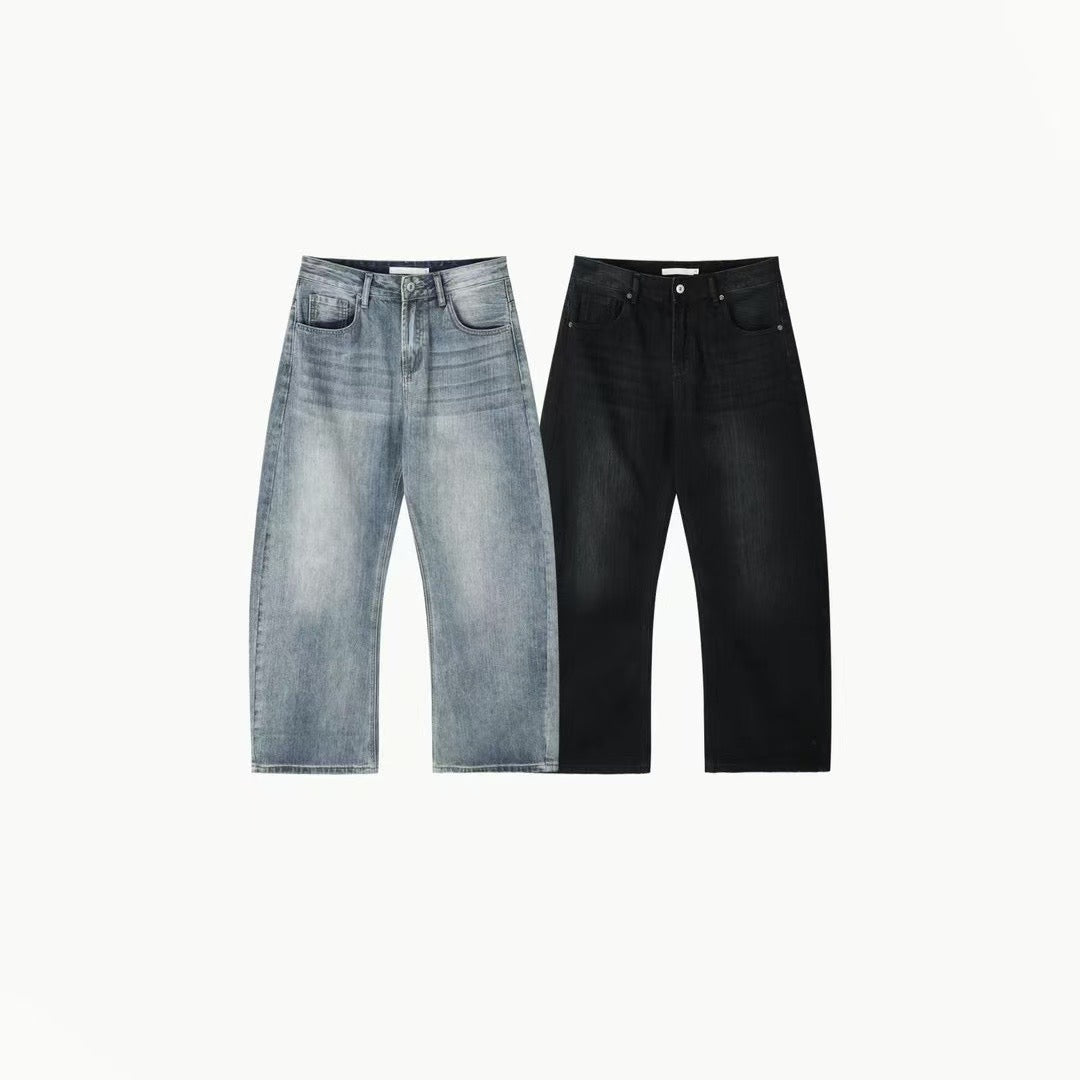 【Unisex】水洗寬鬆牛仔褲 Washed Loose Jeans