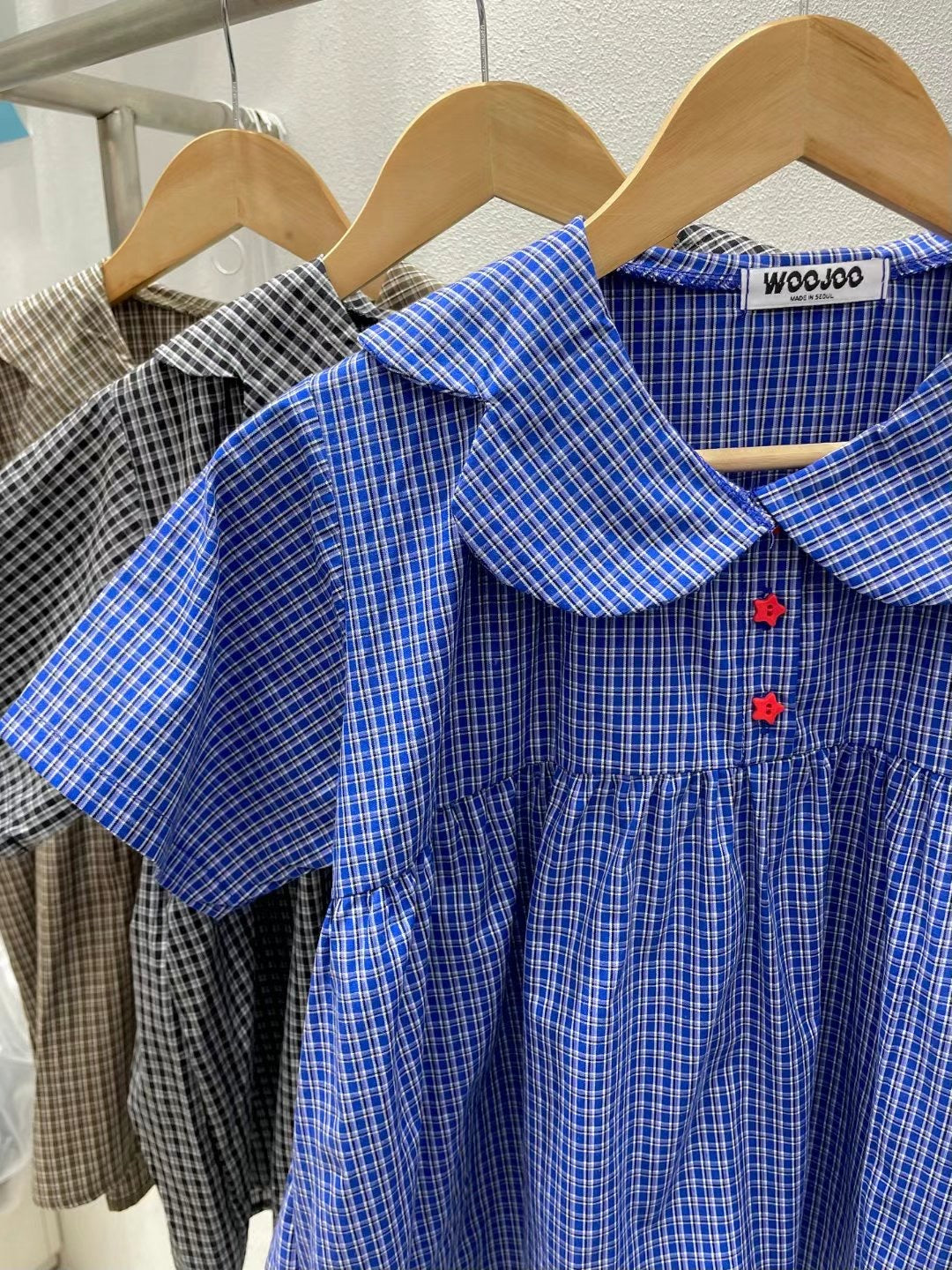 娃娃領格仔襯衫 Doll Collar Checked Shirt