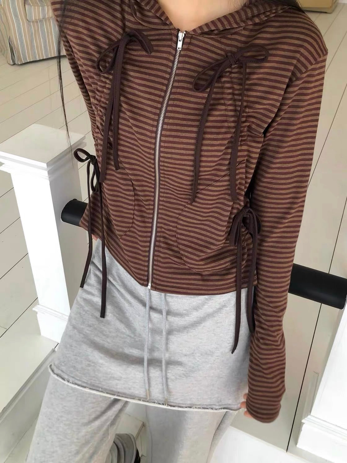 條紋蝴蝶結外套 Striped Bow-Tie Jacket
