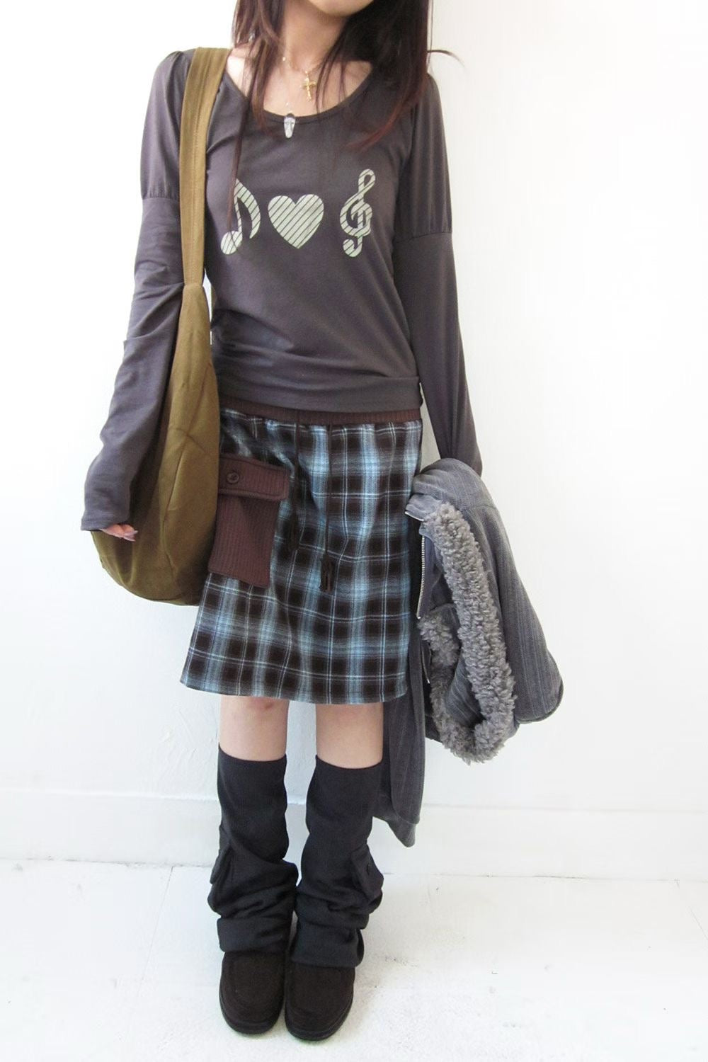 音符印花長袖上衣 Music Note Print Long Sleeve Top