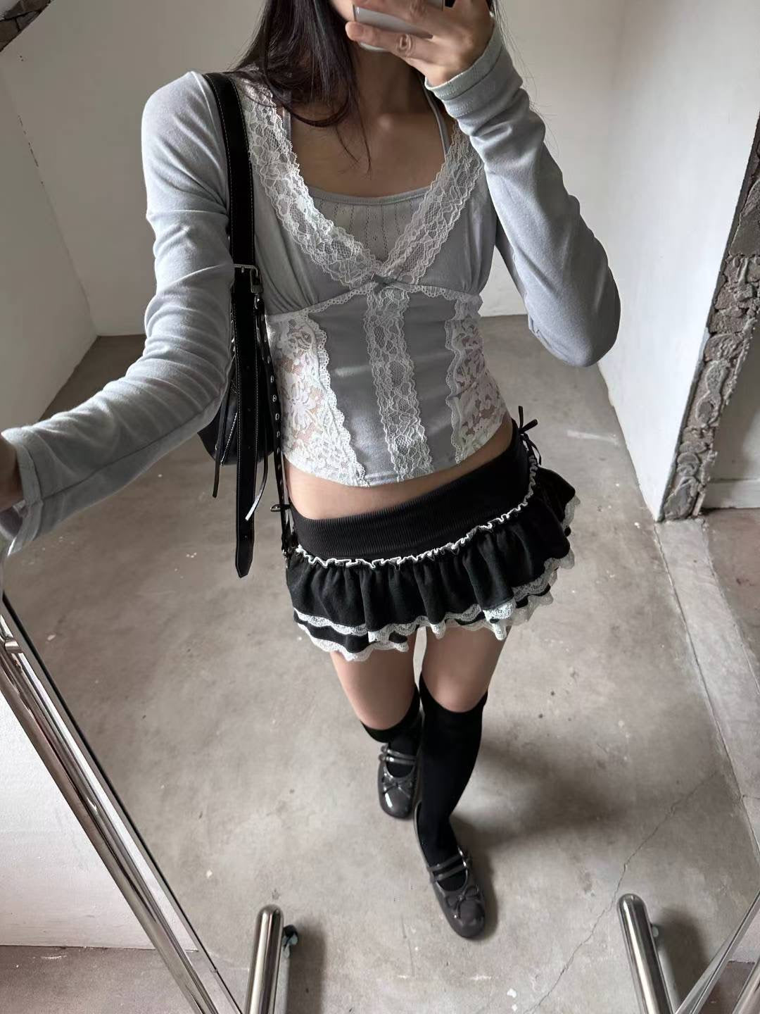 蕾絲針織蛋糕裙 Lace Knitted Cake Skirt