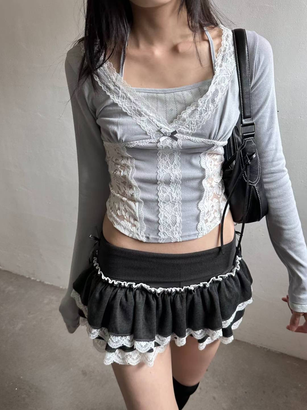 蕾絲針織蛋糕裙 Lace Knitted Cake Skirt