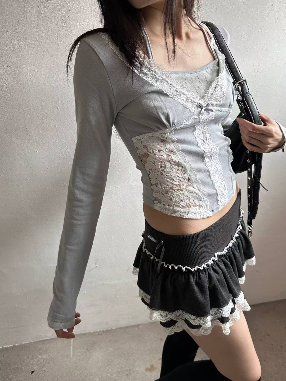 蕾絲針織蛋糕裙 Lace Knitted Cake Skirt