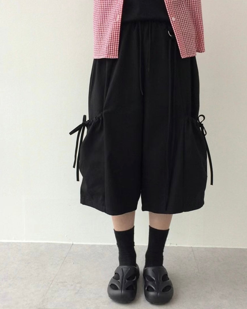 蝴蝶結綁帶中褲 Bow Tie Cropped Trousers