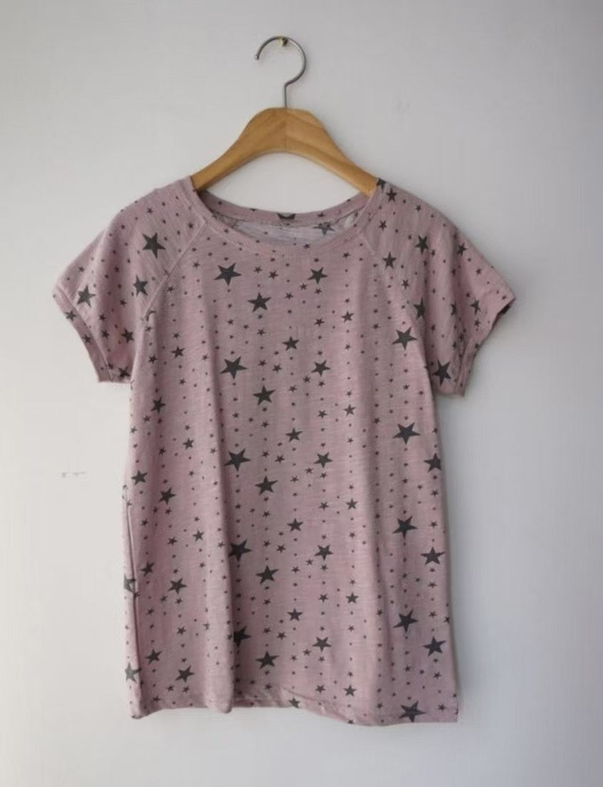 星星圖案短袖T-shirt Star-Patterned Short Sleeve T-shirt