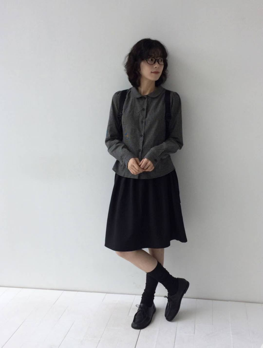 復古格仔長袖襯衫 Vintage Checkered Long-Sleeved Shirt