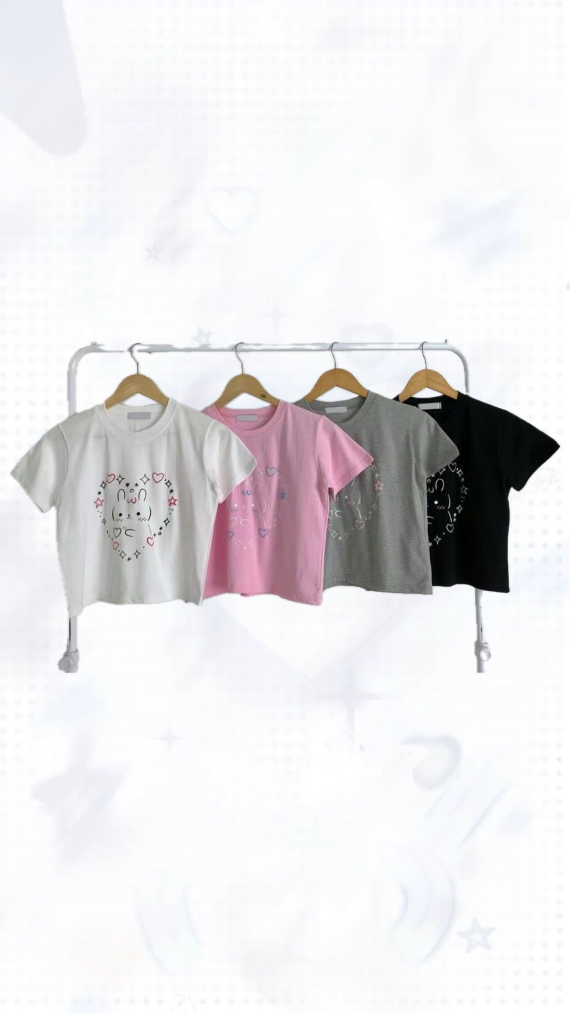 超可愛♡顏文字兔兔T-shirt Bunny Kaomoji T-shirt