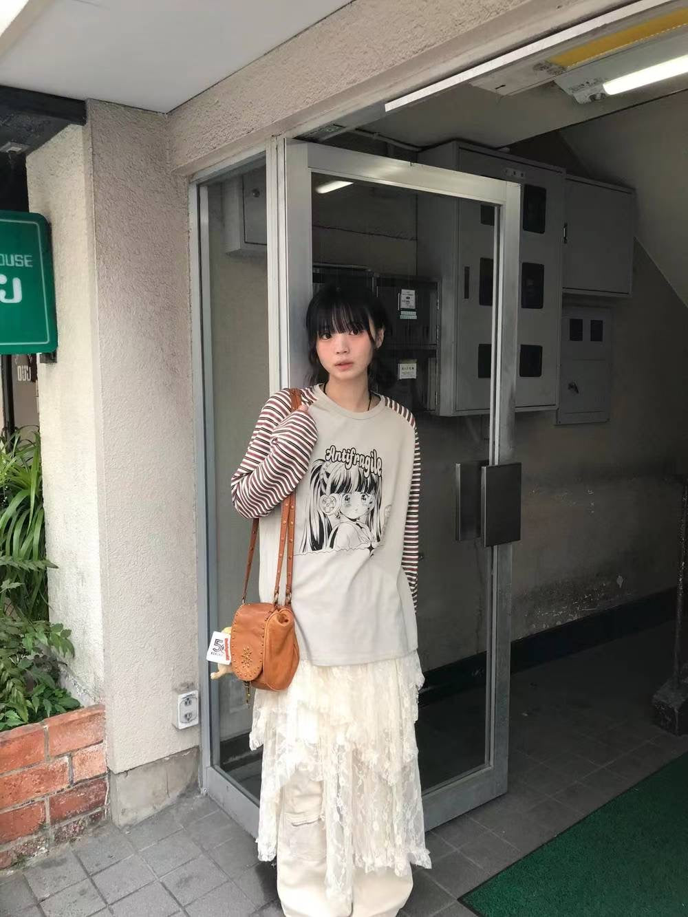 少女印花條紋長袖 Girls Print Striped Long Sleeves