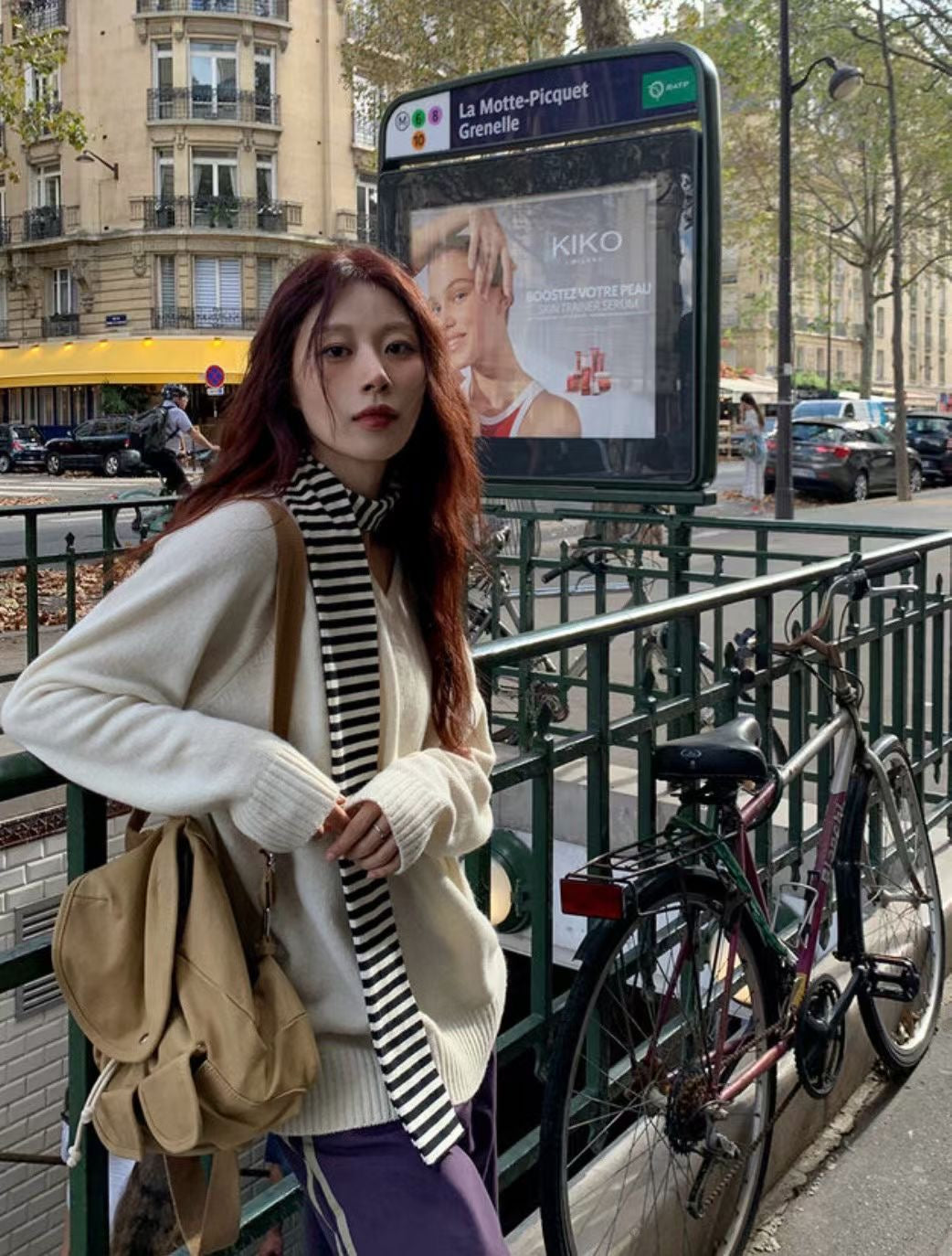 條紋細頸巾 Striped scarf