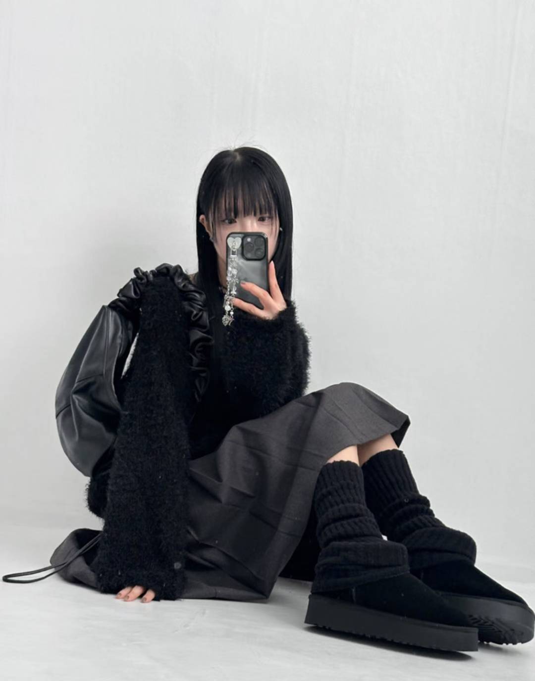 百褶五分半裙 Versatile Pleated Midi Skirt