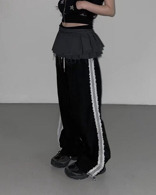 蕾絲花邊長褲 Lace Hem Trousers