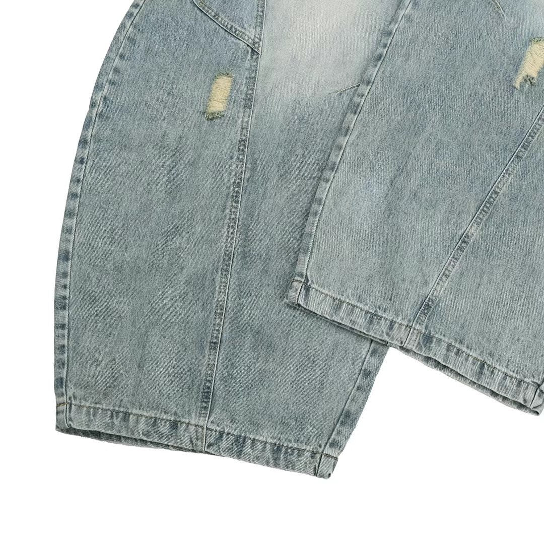 【Unisex】水洗彎刀牛仔褲 Washed High-rise Barrel-leg Jeans
