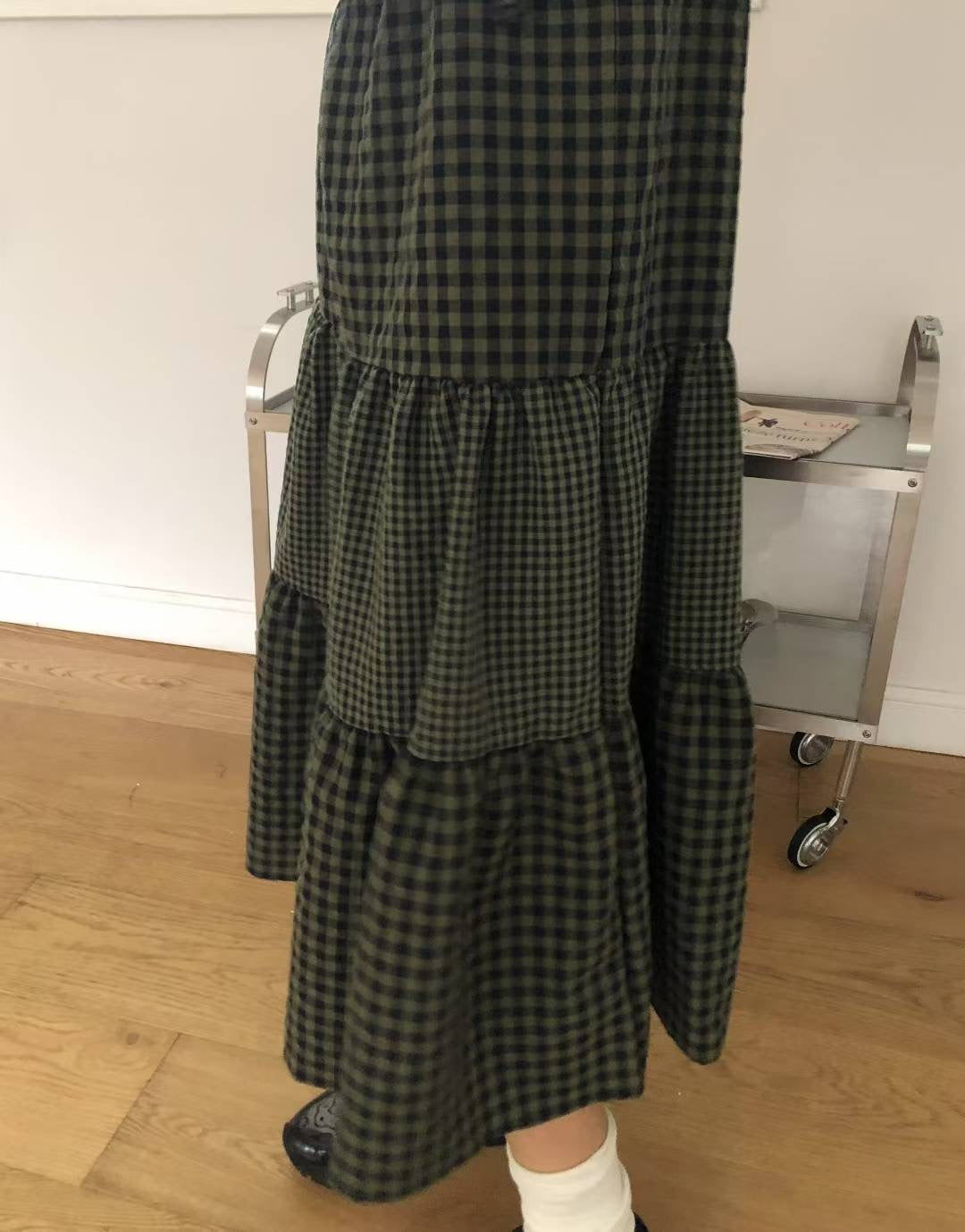 格仔吊帶連衣裙 Plaid Suspender One-piece