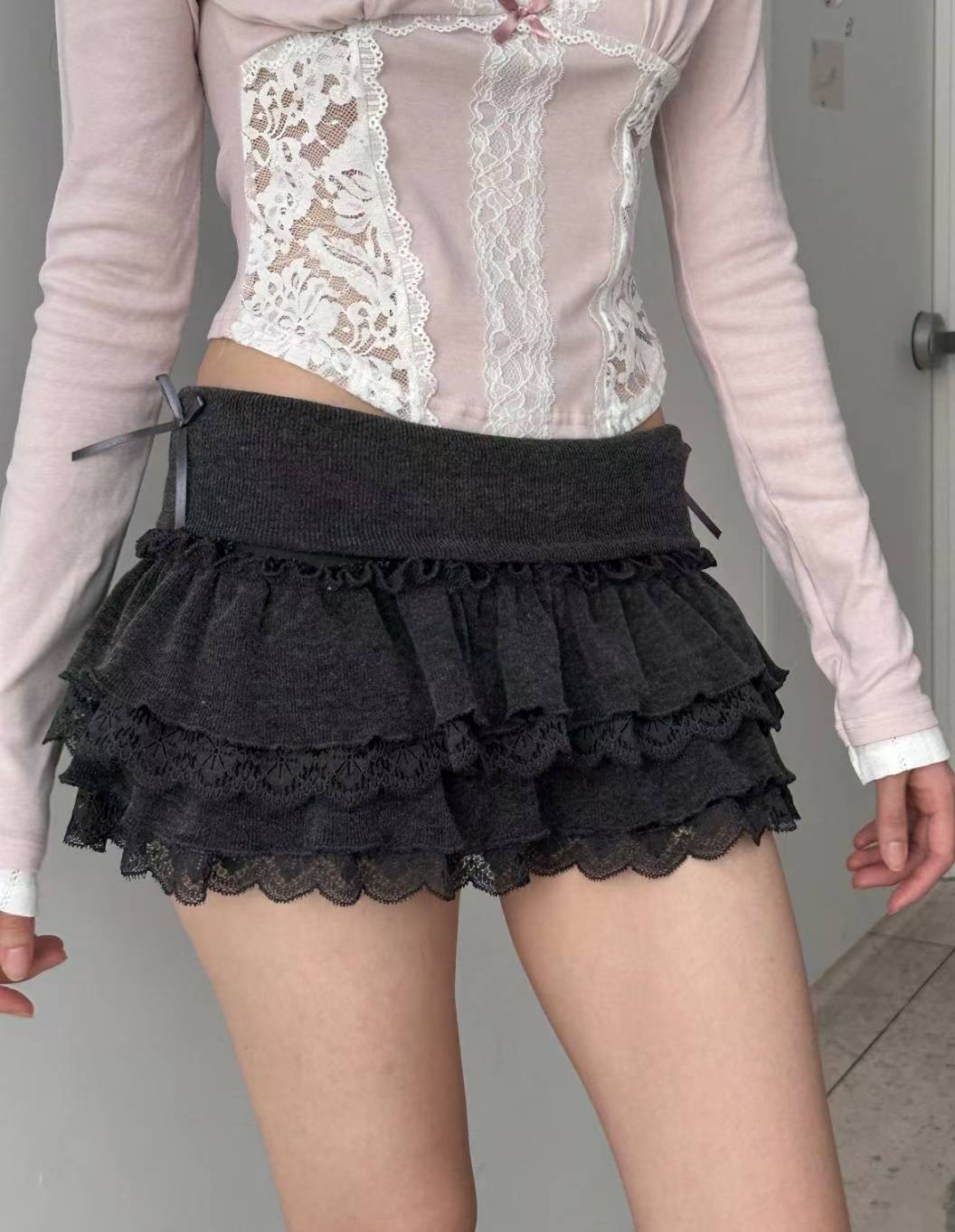 蕾絲針織蛋糕裙 Lace Knitted Cake Skirt