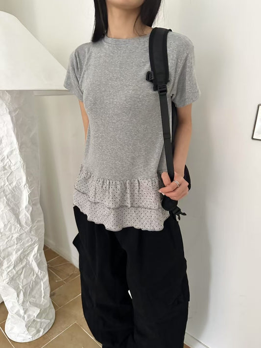 波點裙擺短袖 Polka Dot Short Sleeve Skirt