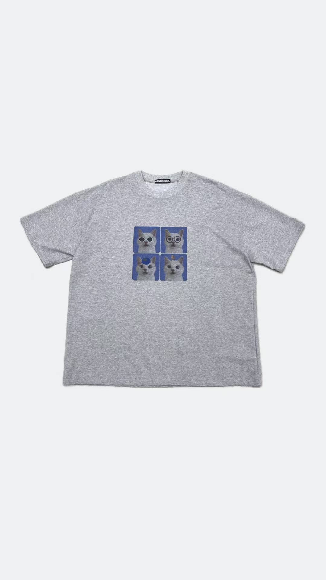 【Unisex】四格貓貓短袖T-shirt Four-grid cat short-sleeved T-shirt