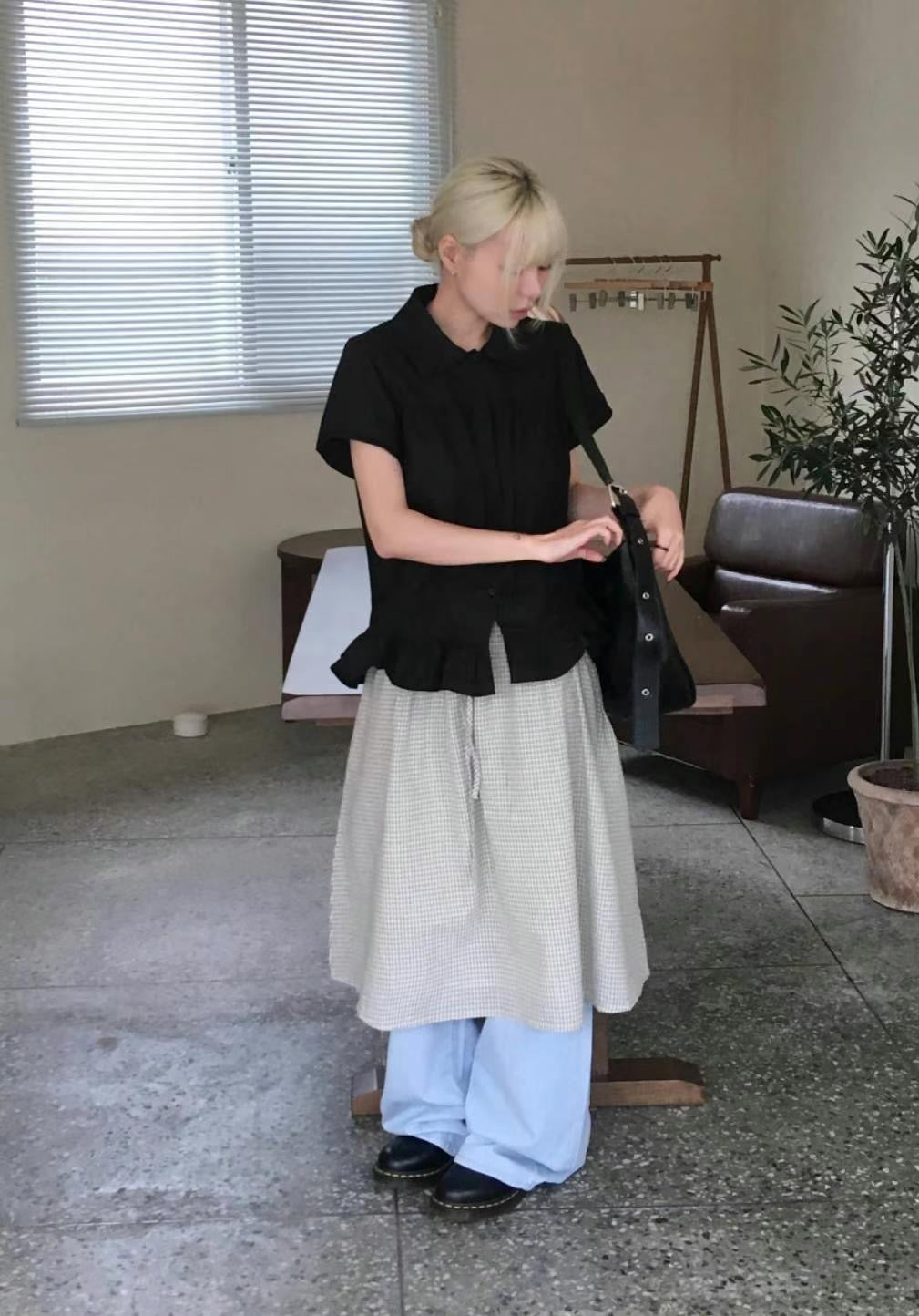 復古裙擺襯衫 Retro Peplum Shirt
