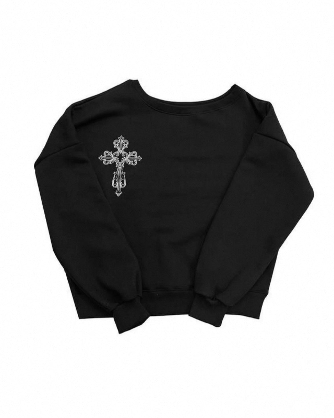 十字架露肩長袖上衣 Cross Off-Shoulder Long Sleeve Top