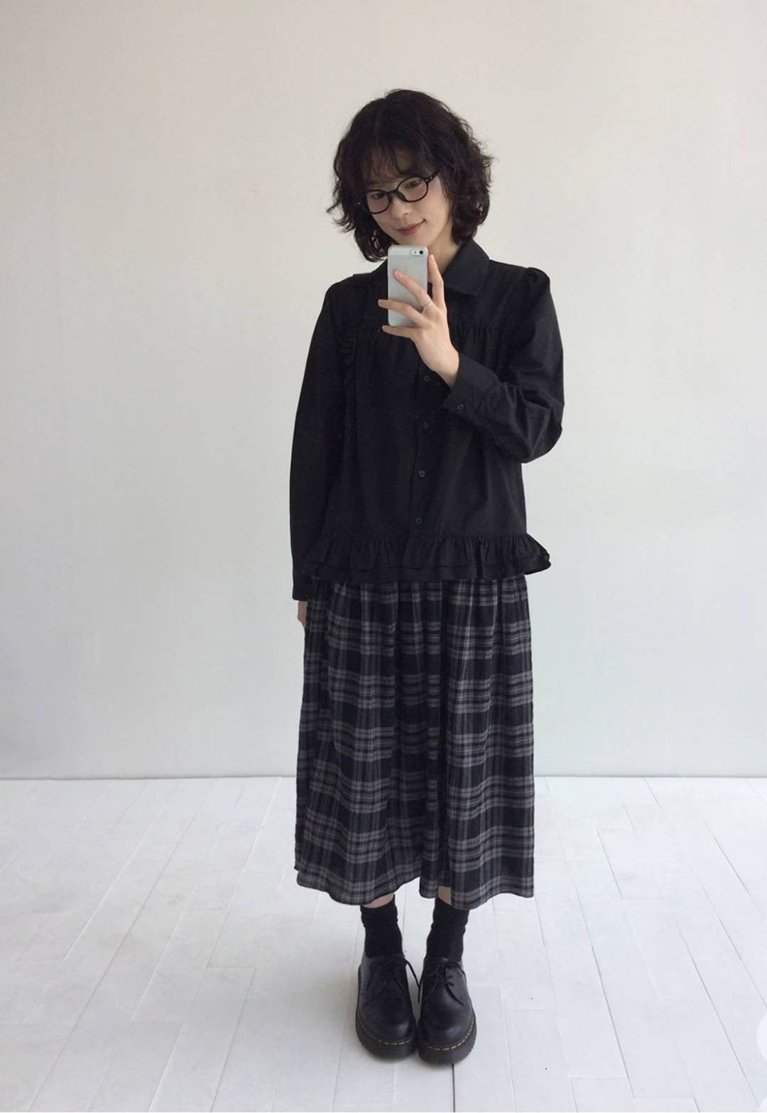 復古裙擺長袖恤衫 Retro Peplum Long Sleeve Shirt