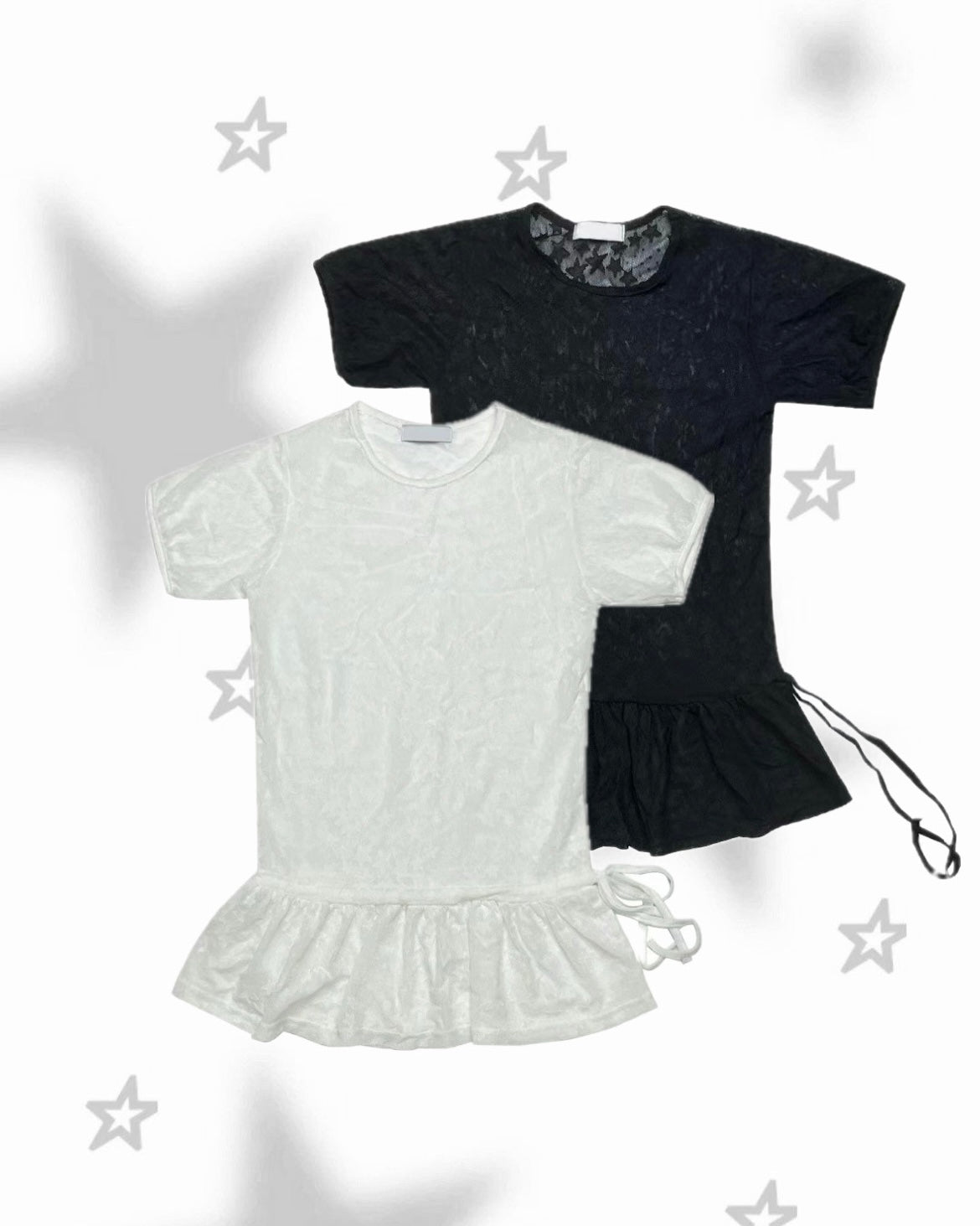 星星蕾絲透膚短袖罩衣 Star Lace Sheer Short Sleeve Top