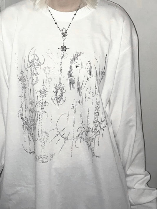 【Unisex】手繪圖騰印花長袖 Totem Print Long Sleeves