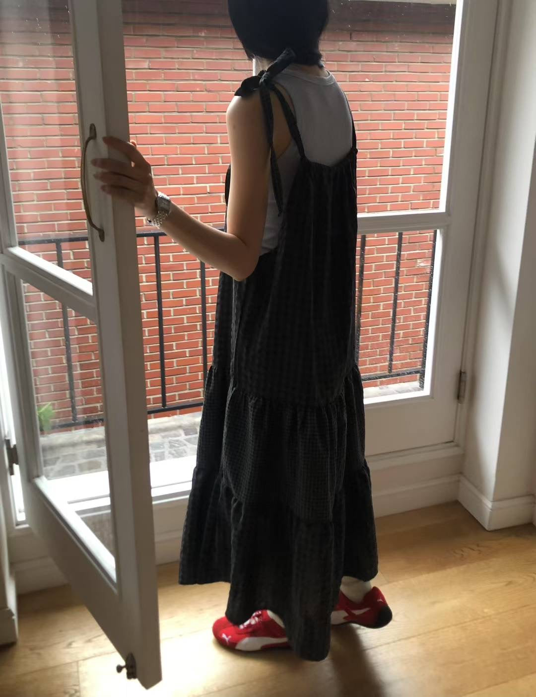 格仔吊帶連衣裙 Plaid Suspender One-piece